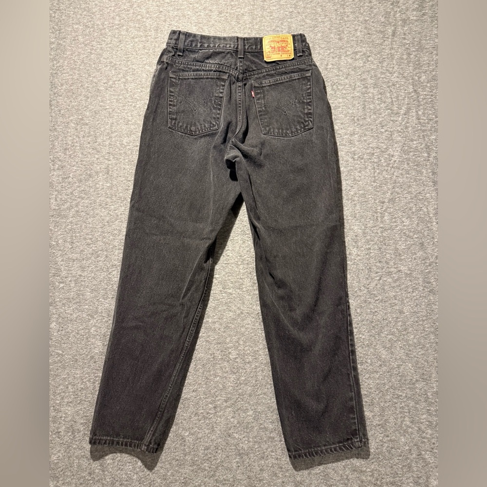 Levis 550 Vtg 90s black jeans womens 14 Relaxed Tapered High Rise 1999 denim